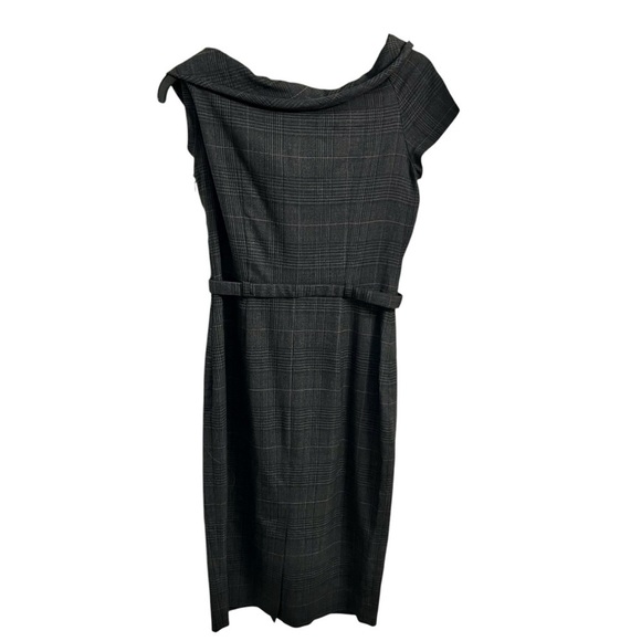 Moschino Cheap and Chic Plaid Sheath Dress Cowl Neck Belted Made in Italy SZ S - Picture 2 of 5